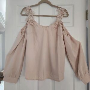 Lace/ drop shoulder blouse
